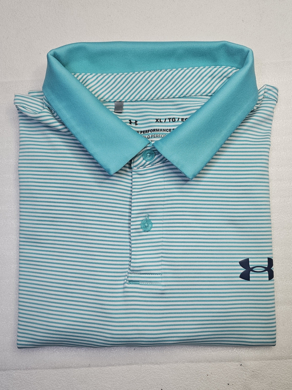 Under Armour Men’s Aqua/Turquoise Striped Performance Polo